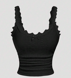 BRODERIE SINGLET — BLACK