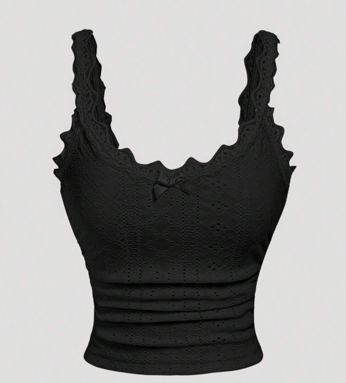 BRODERIE SINGLET — BLACK