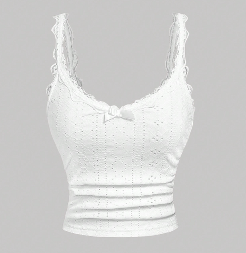 BRODERIE SINGLET — WHITE